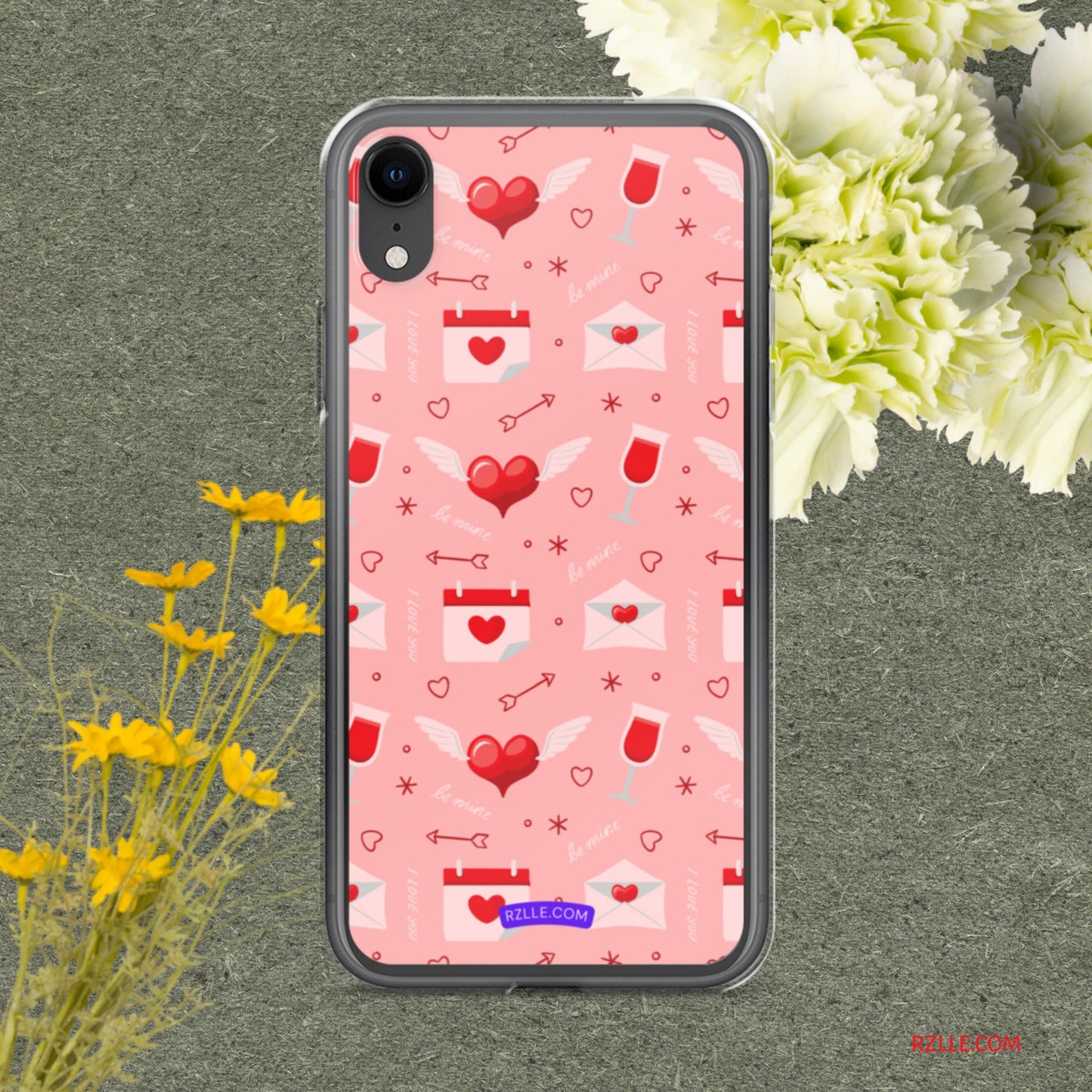 Red Flying Hearts Clear Phone Case for iPhone®