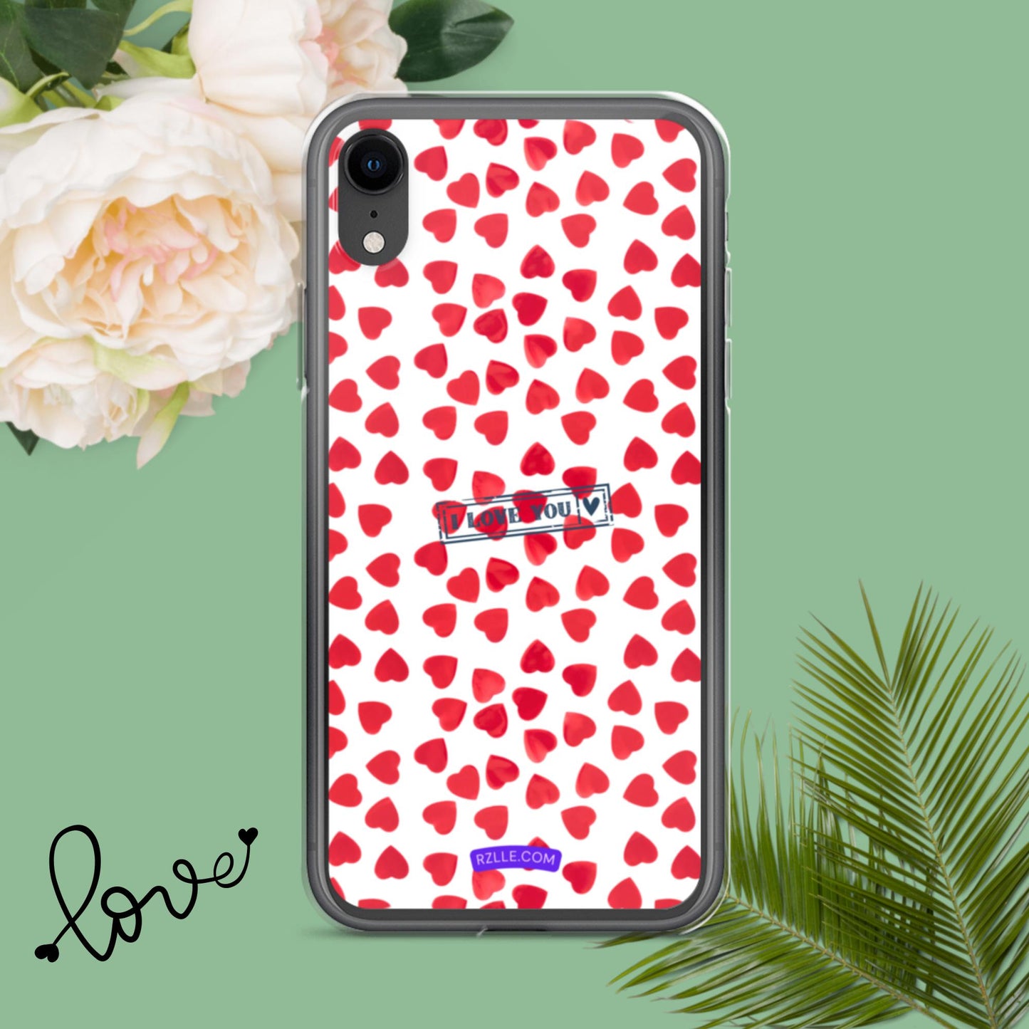 Little Red Hearts Clear Phone Case for iPhone®