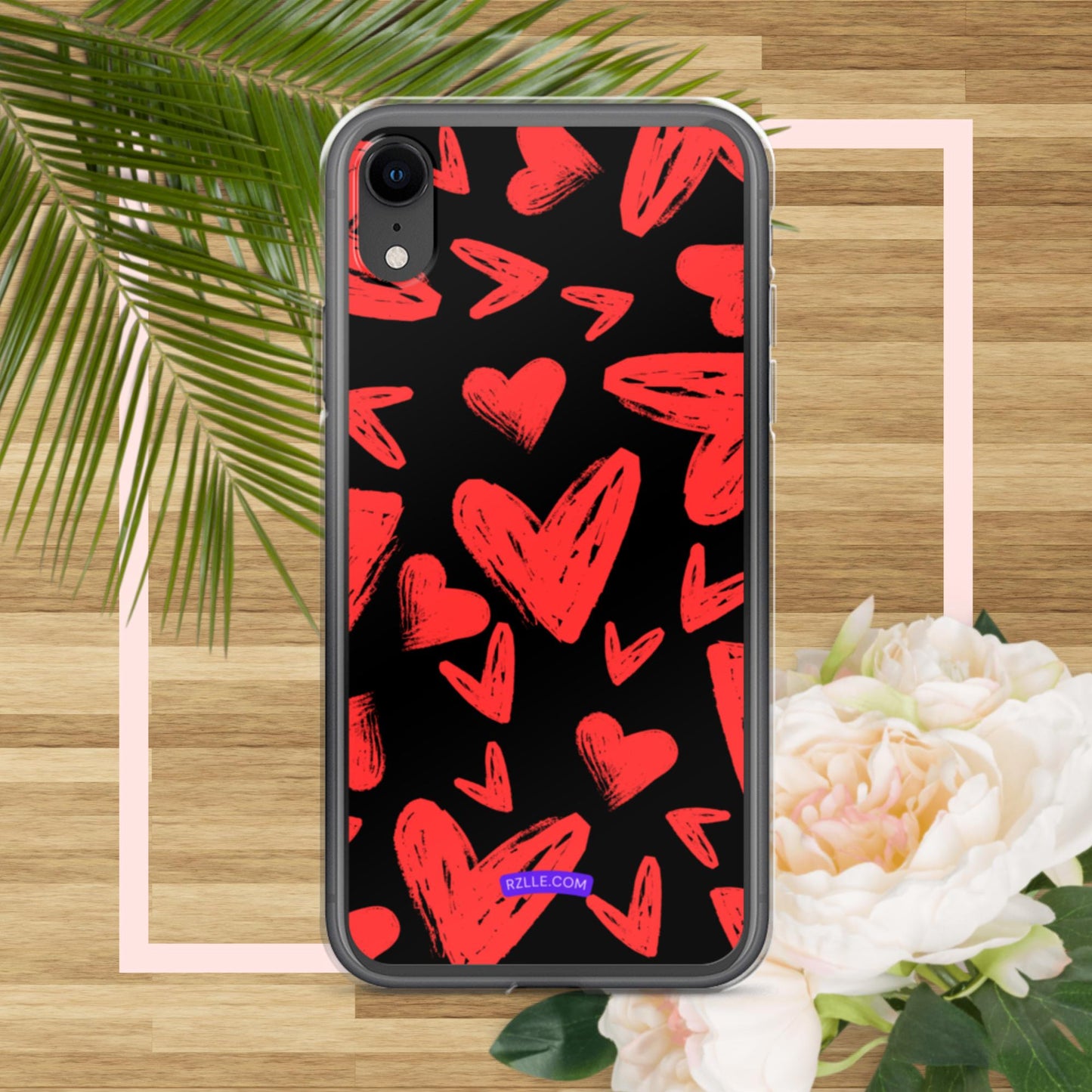 Funky Red Hearts  Clear Phone Case for iPhone®