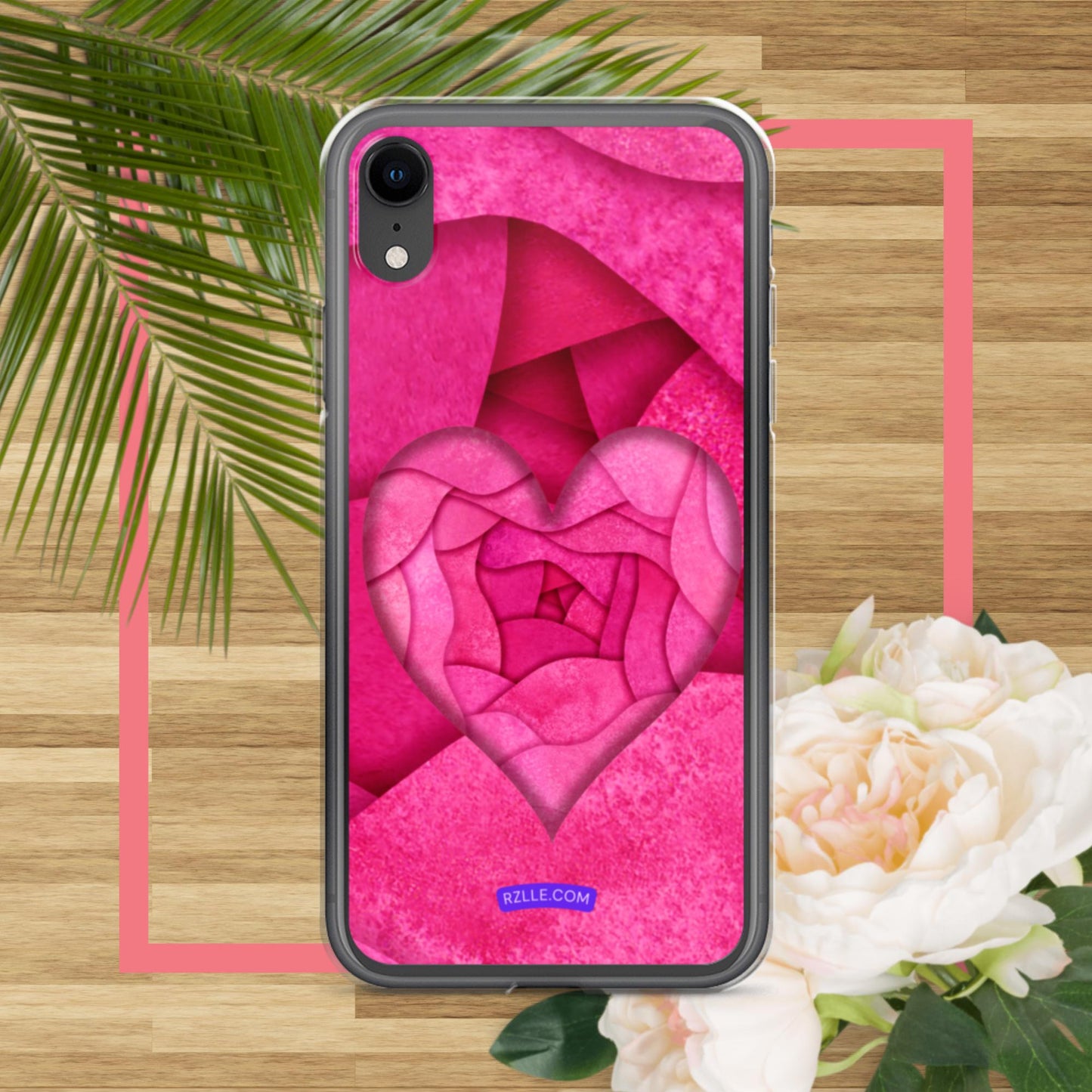 Pink Paper Hearts  Clear Phone Case for iPhone®