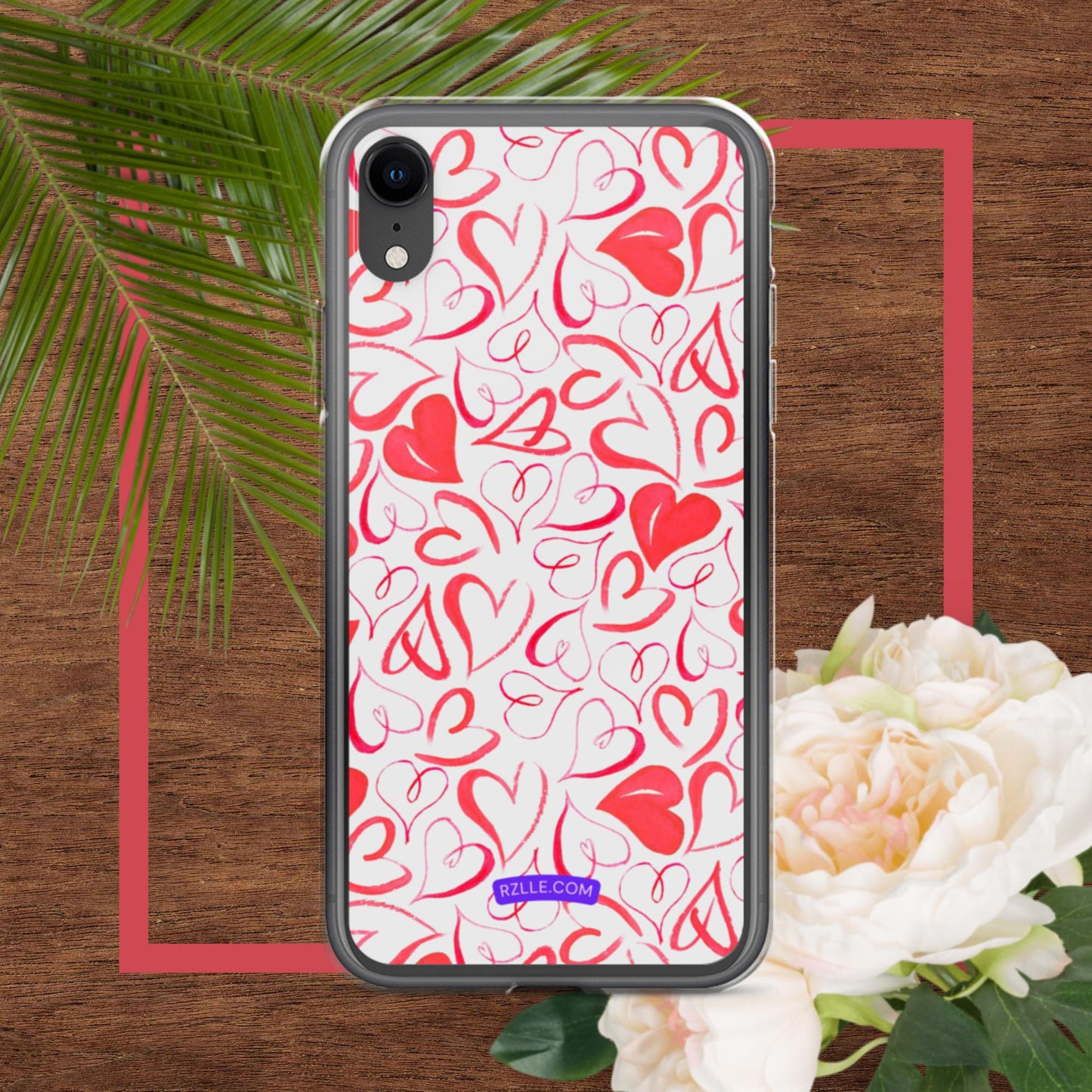 Watercolor Hearts Clear Phone Case for iPhone®