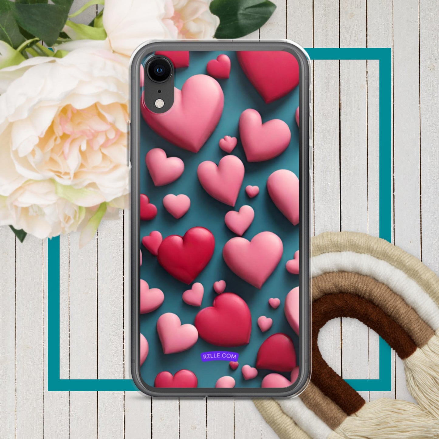 Clay Hearts Clear Phone Case for iPhone®