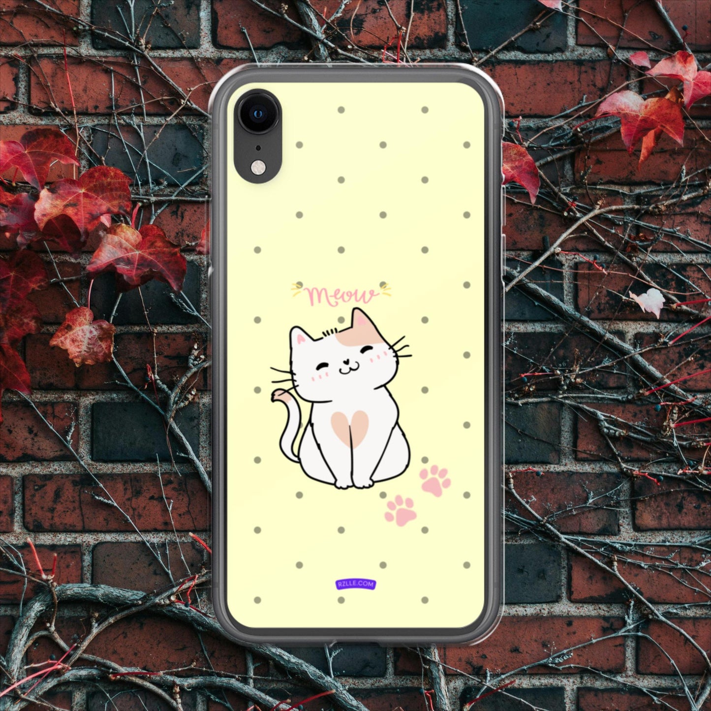 Cute White Cat Clear Case for iPhone®