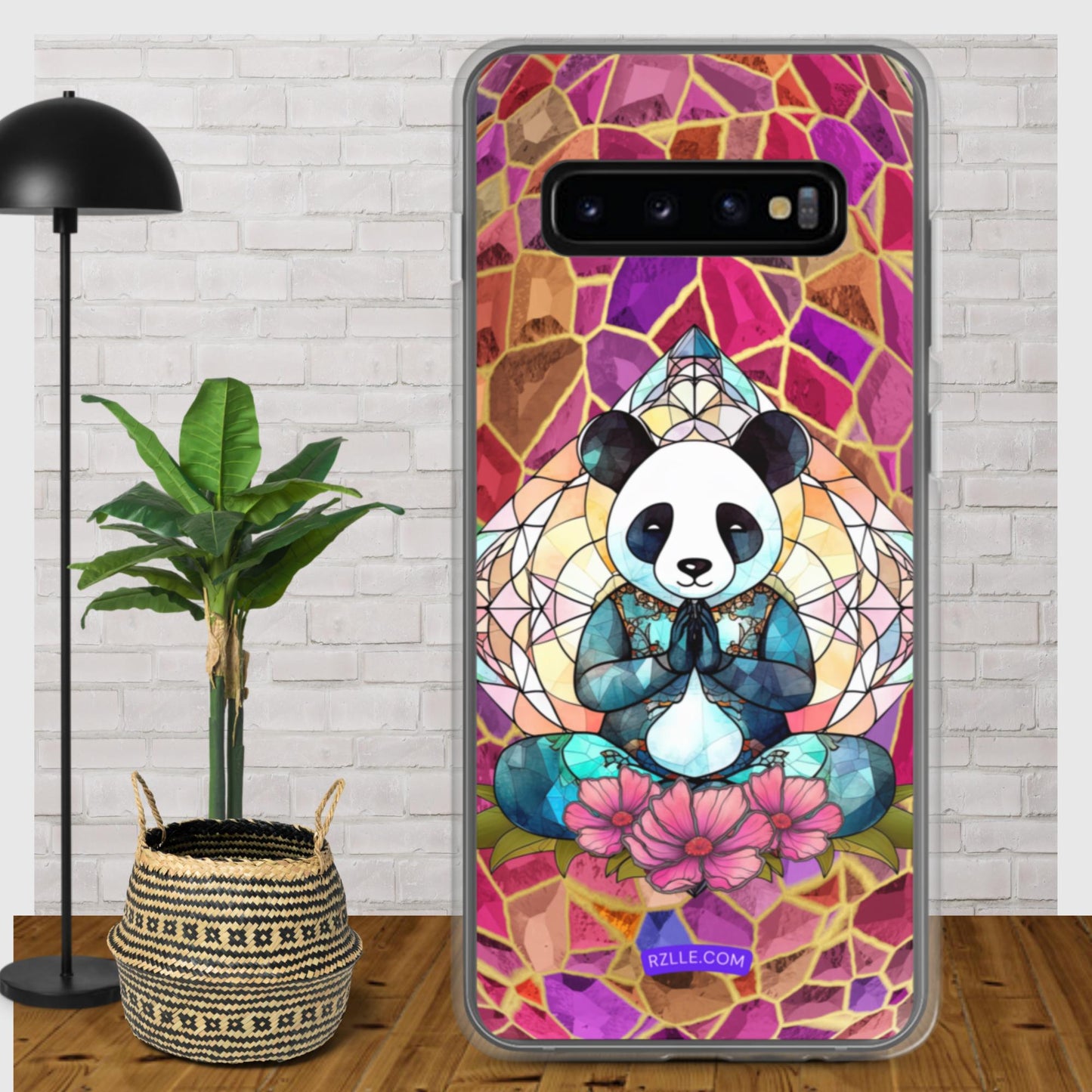 Panda Stained Glass Samsung® Galaxy Clear Phone Case