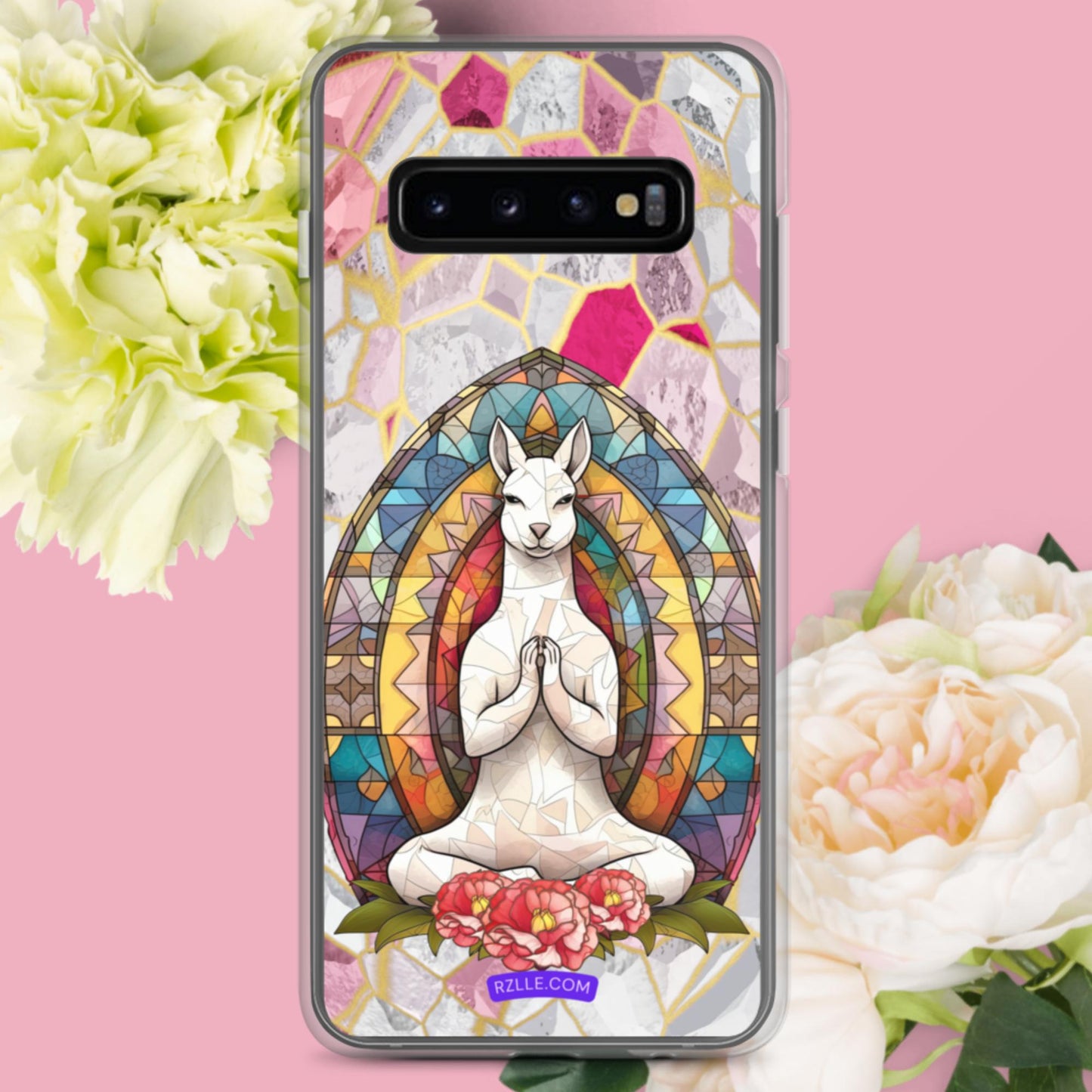 Kangaroo Stained Glass Samsung® Galaxy Clear Phone Case