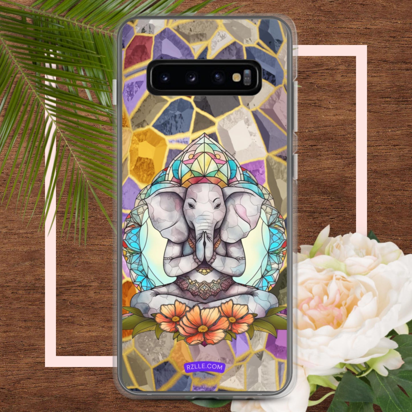 Zen Elephant Stained Glass Samsung® Galaxy Clear Phone Case