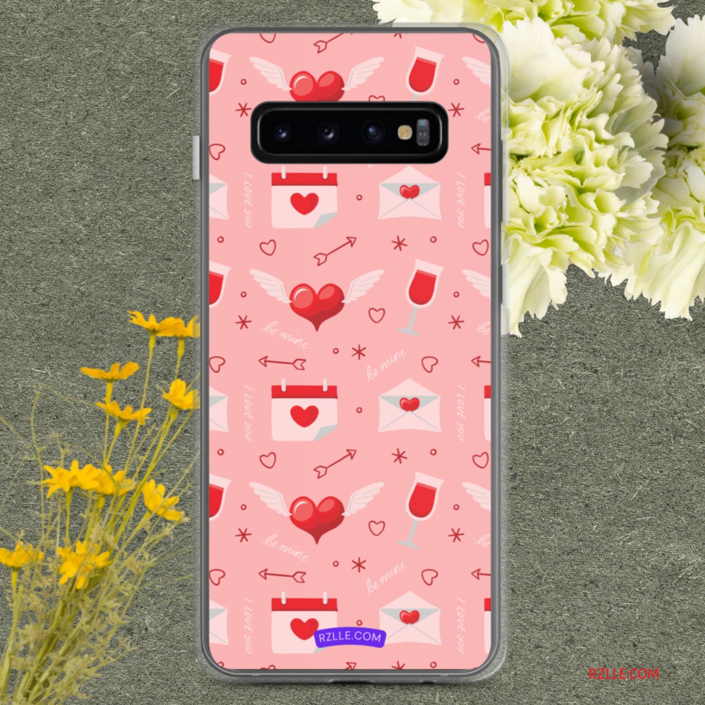 Red Flying Hearts Samsung® Galaxy Clear Phone Case