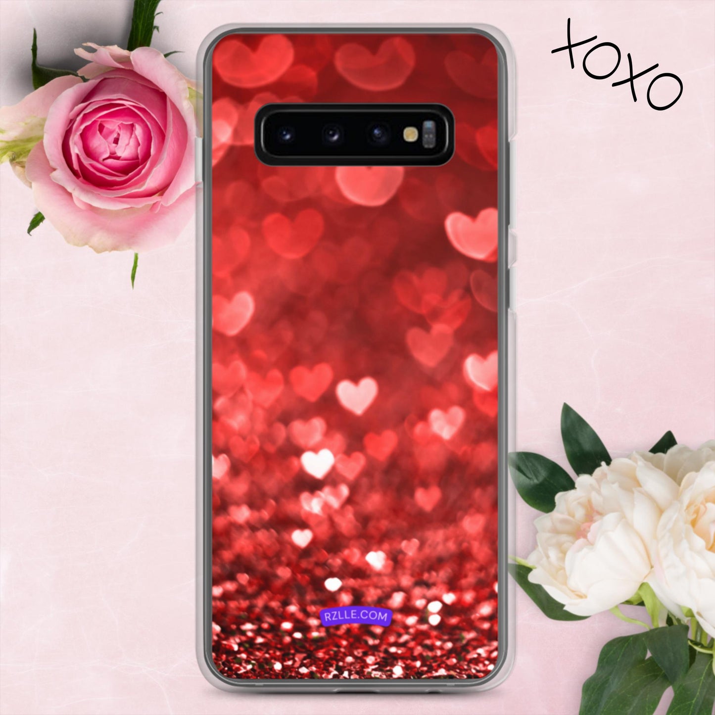 Dreamy Glitter Hearts Samsung® Galaxy Clear Phone Case