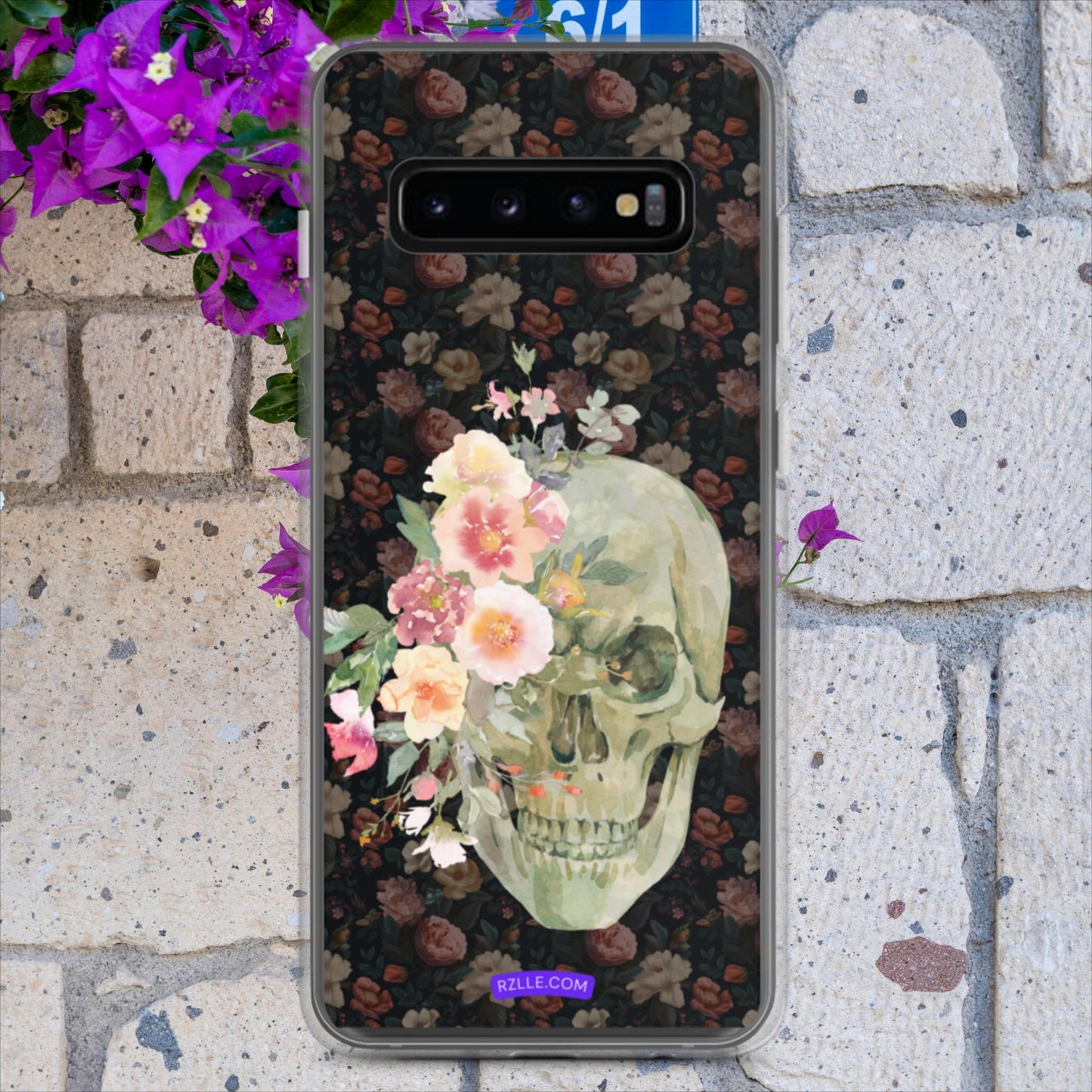 Flower Gothic Skull Clear Case for Samsung®