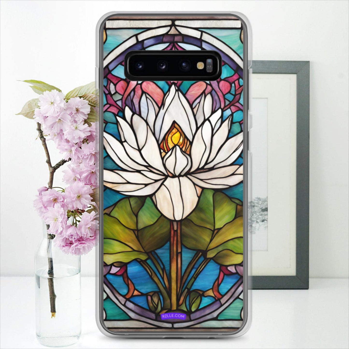 White Lotus Stained Glass Clear Case for Samsung®