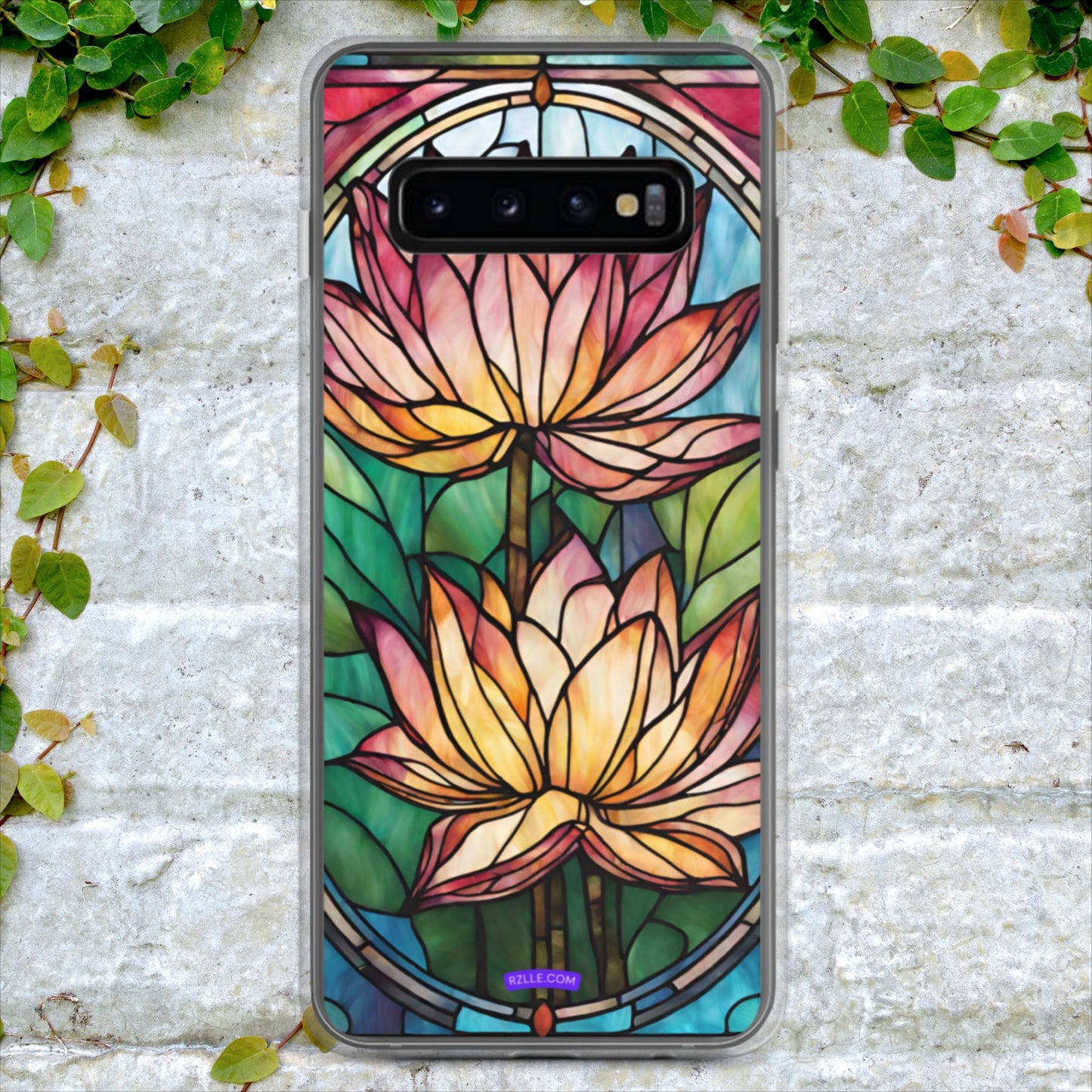 Pink Lotus Stained Glass Clear Case for Samsung®