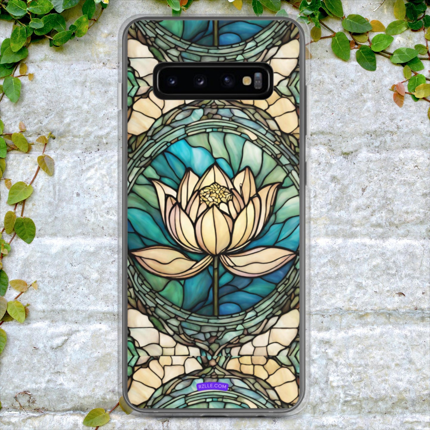 Beautiful Lotus Flower Stained Glass Clear Case for Samsung®