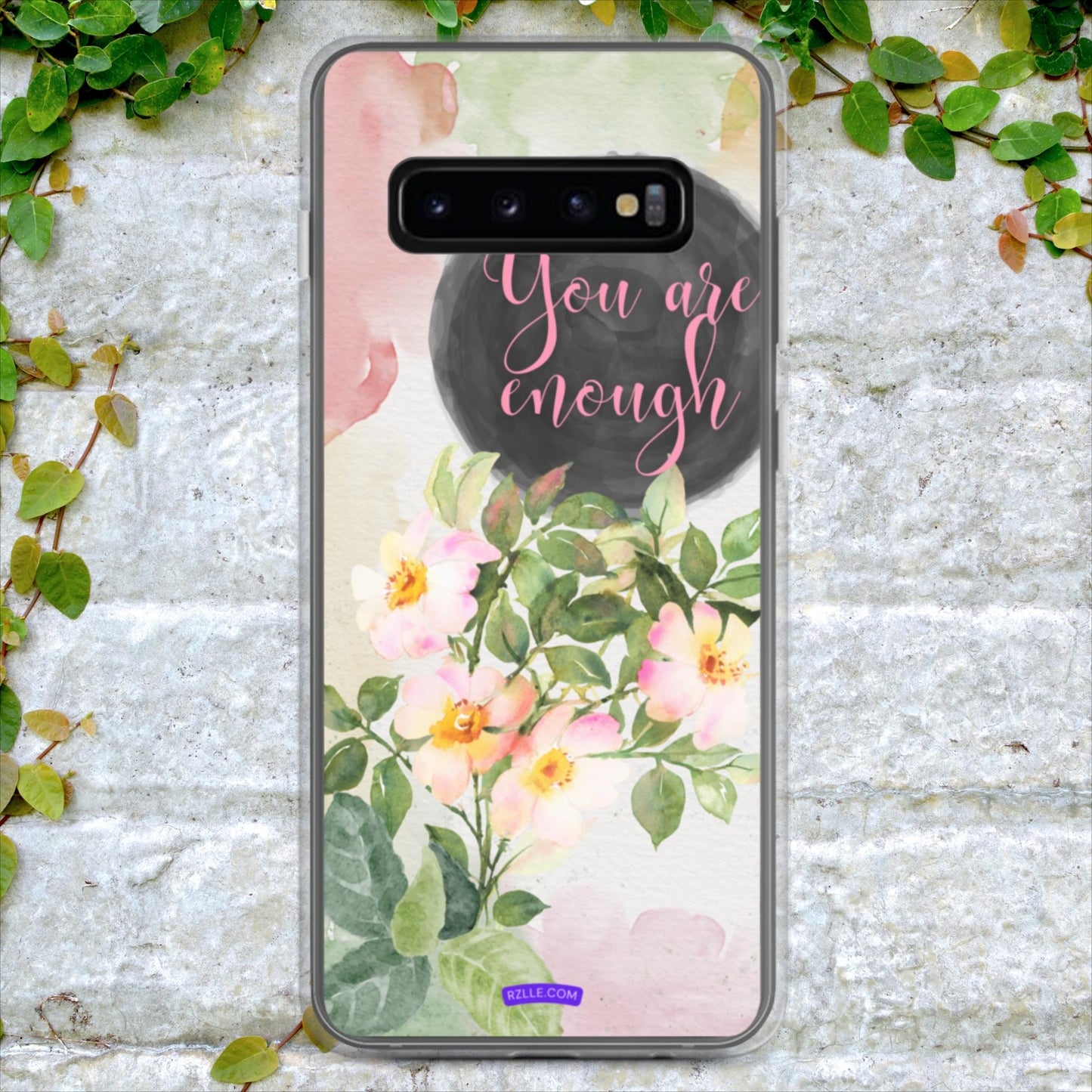 Flowers You Are Enough in Watercolor Clear Case for Samsung®