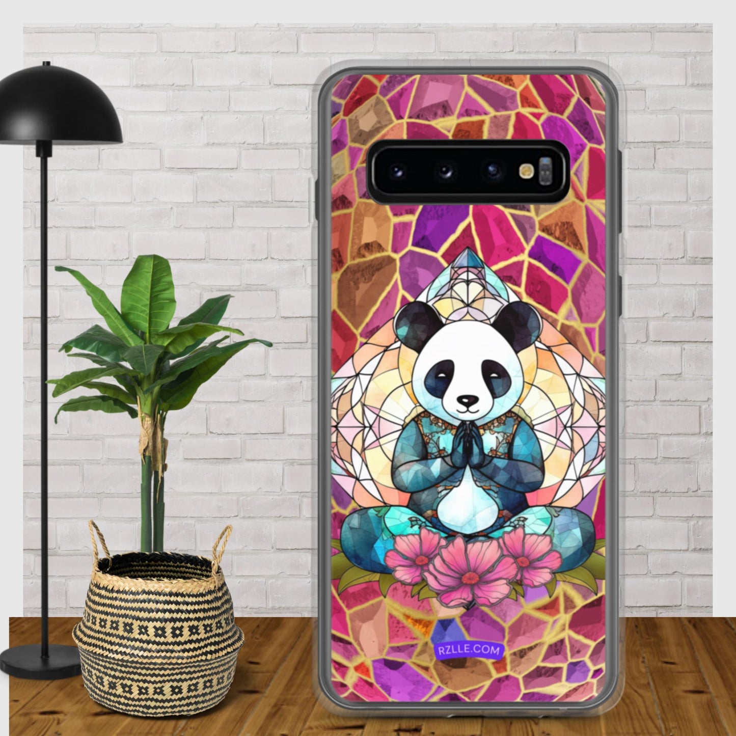 Panda Stained Glass Samsung® Galaxy Clear Phone Case