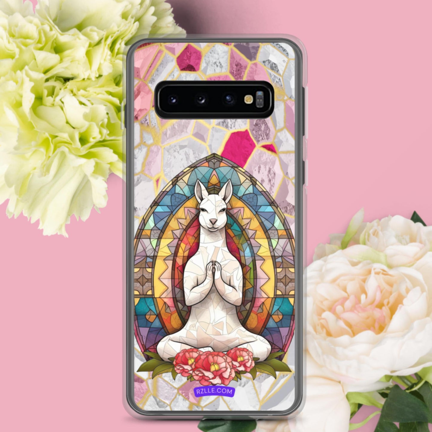 Kangaroo Stained Glass Samsung® Galaxy Clear Phone Case