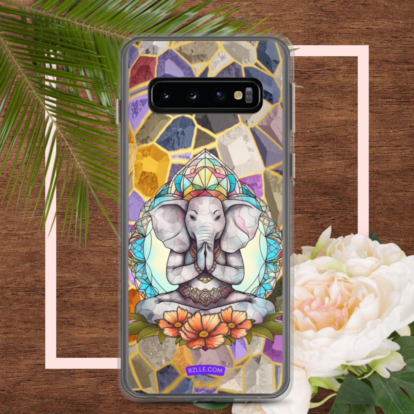 Zen Elephant Stained Glass Samsung® Galaxy Clear Phone Case