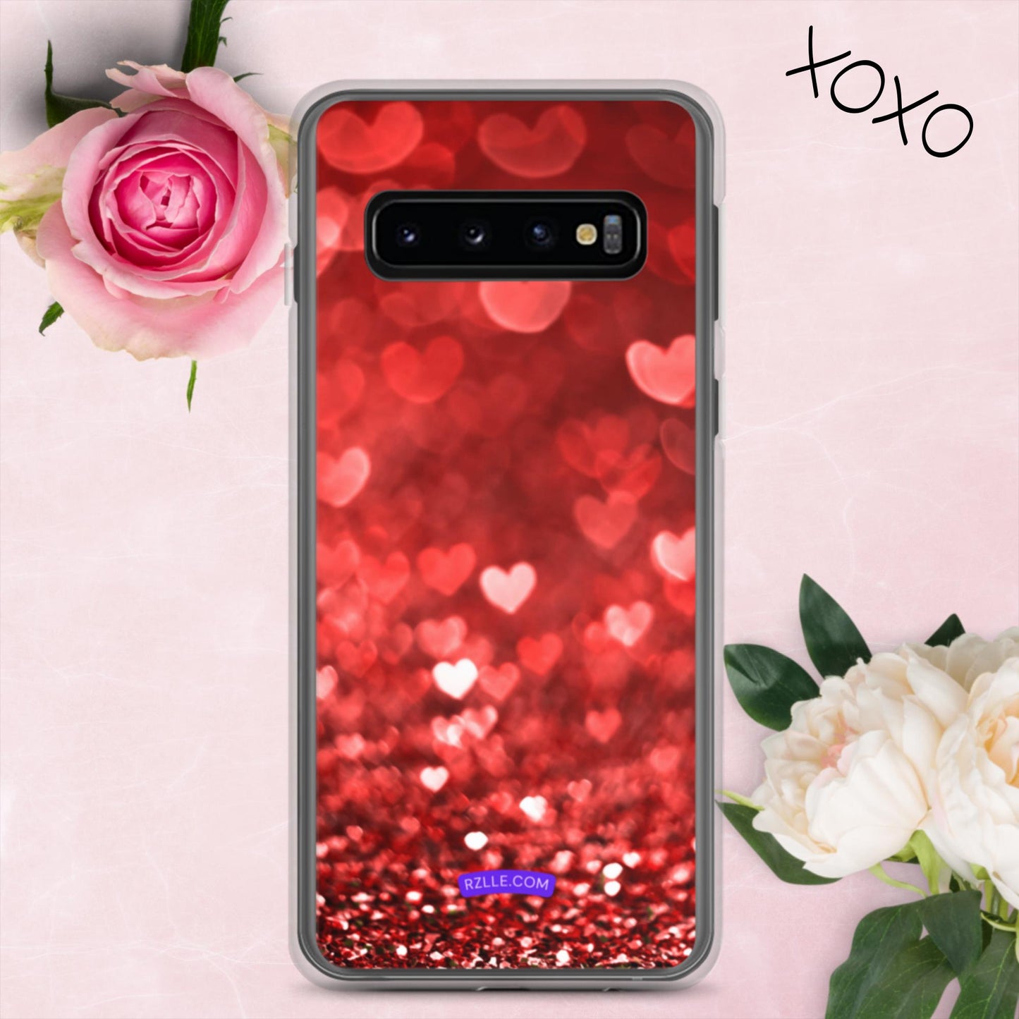 Dreamy Glitter Hearts Samsung® Galaxy Clear Phone Case