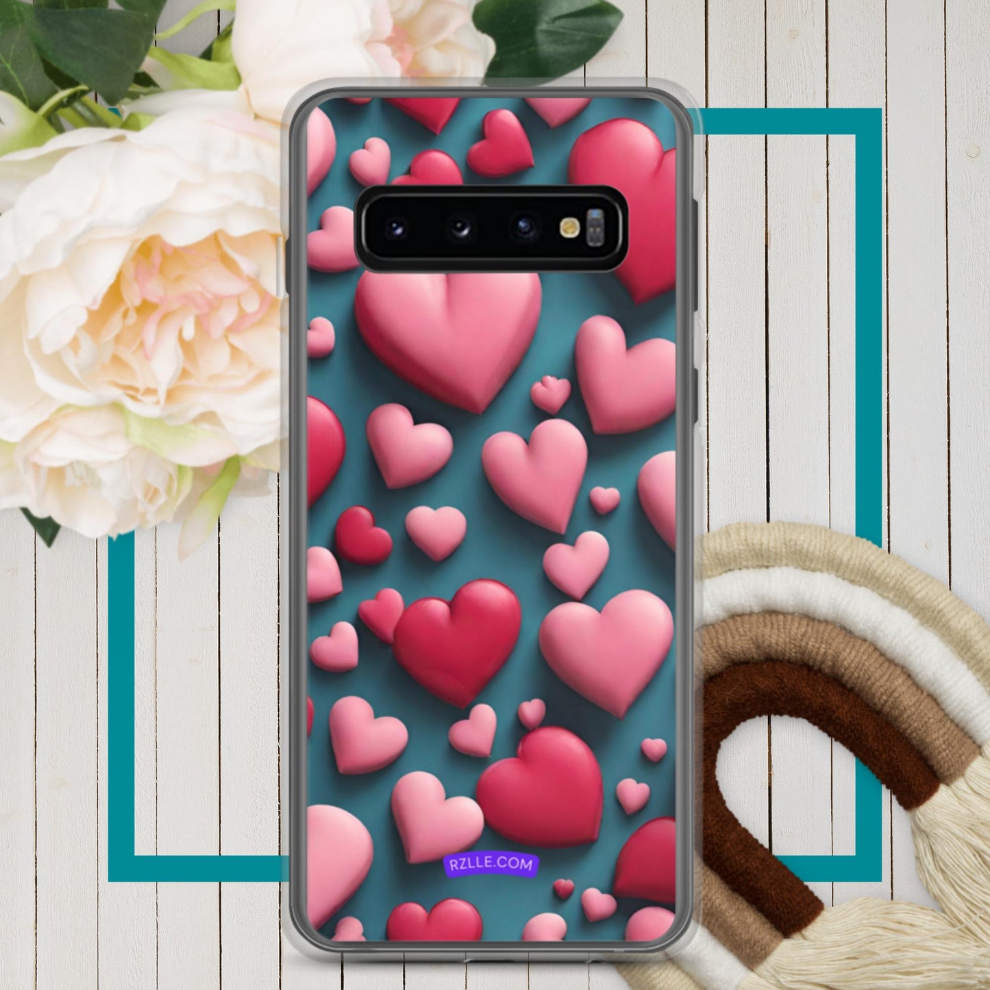 Clay Hearts Samsung® Galaxy Clear Phone Case