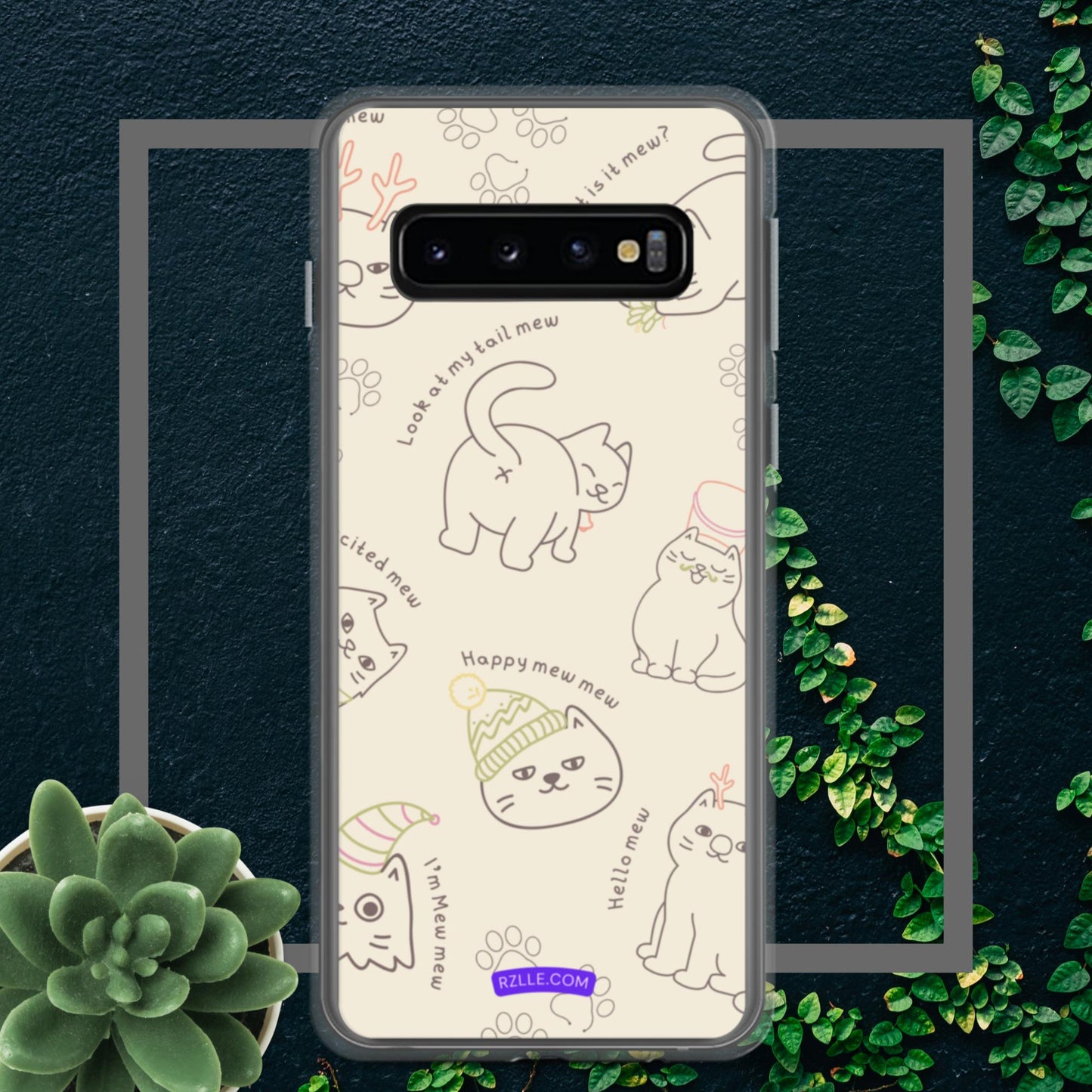 Cute Cat Doodles Samsung® Galaxy Clear Phone Case