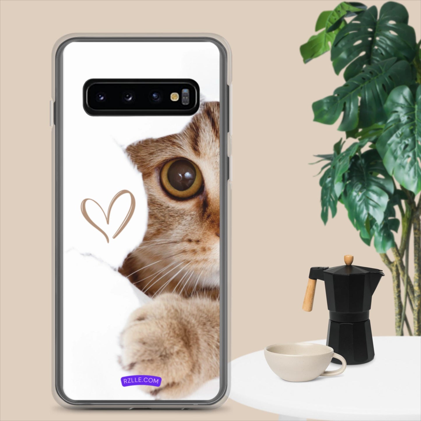 Cute Cat Peeking Clear Case for Samsung®