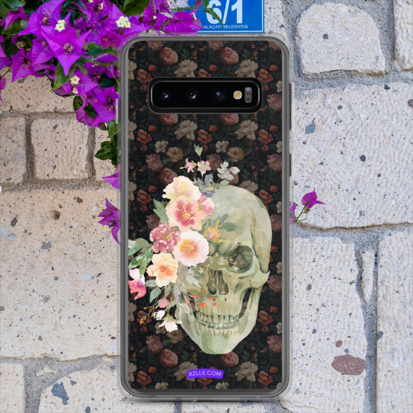 Flower Gothic Skull Clear Case for Samsung®