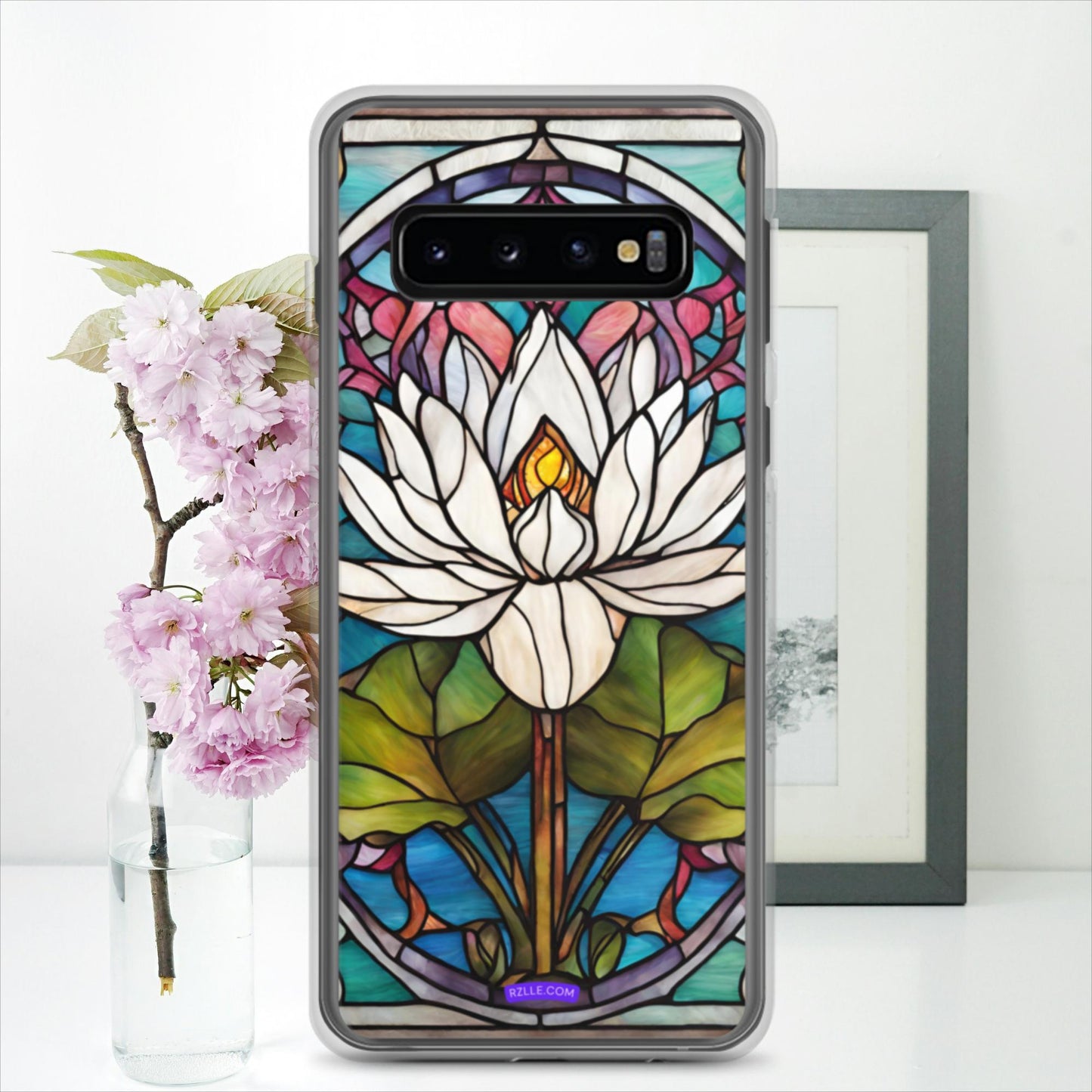 White Lotus Stained Glass Clear Case for Samsung®