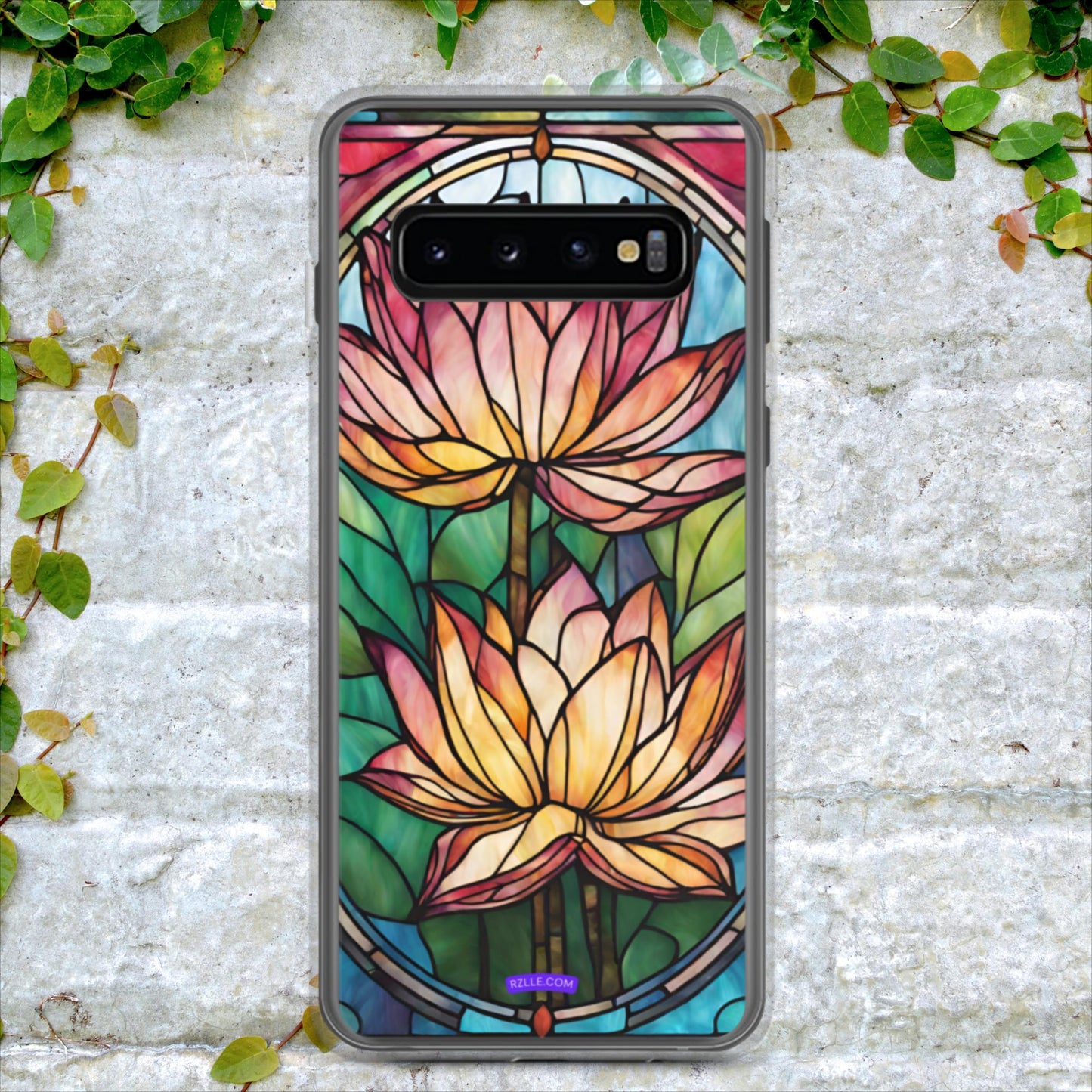 Pink Lotus Stained Glass Clear Case for Samsung®