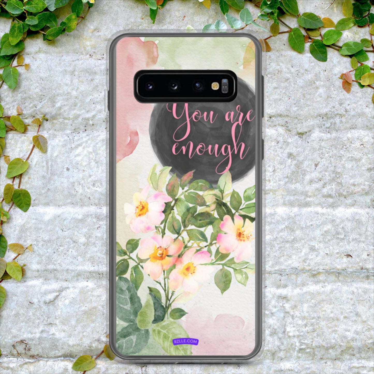 Flowers You Are Enough in Watercolor Clear Case for Samsung®