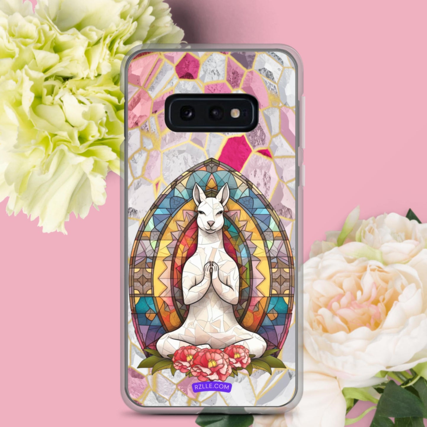 Kangaroo Stained Glass Samsung® Galaxy Clear Phone Case