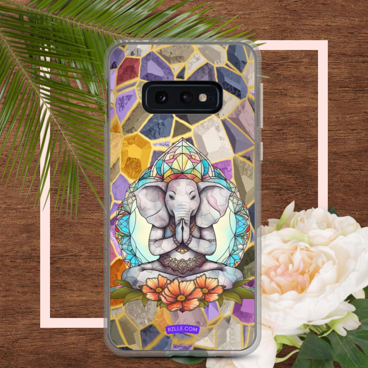 Zen Elephant Stained Glass Samsung® Galaxy Clear Phone Case