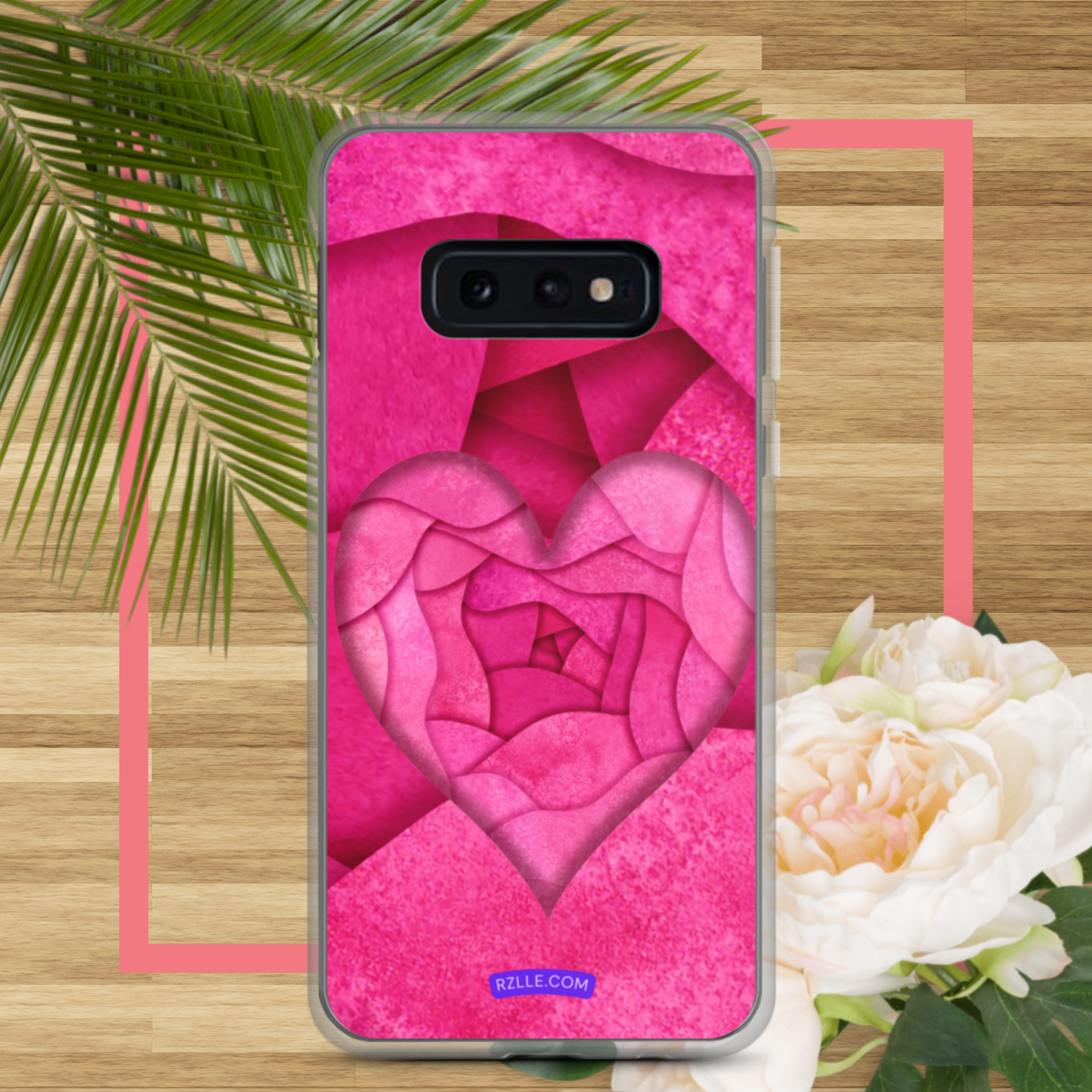 Pink Paper Hearts Samsung® Galaxy Clear Phone Case