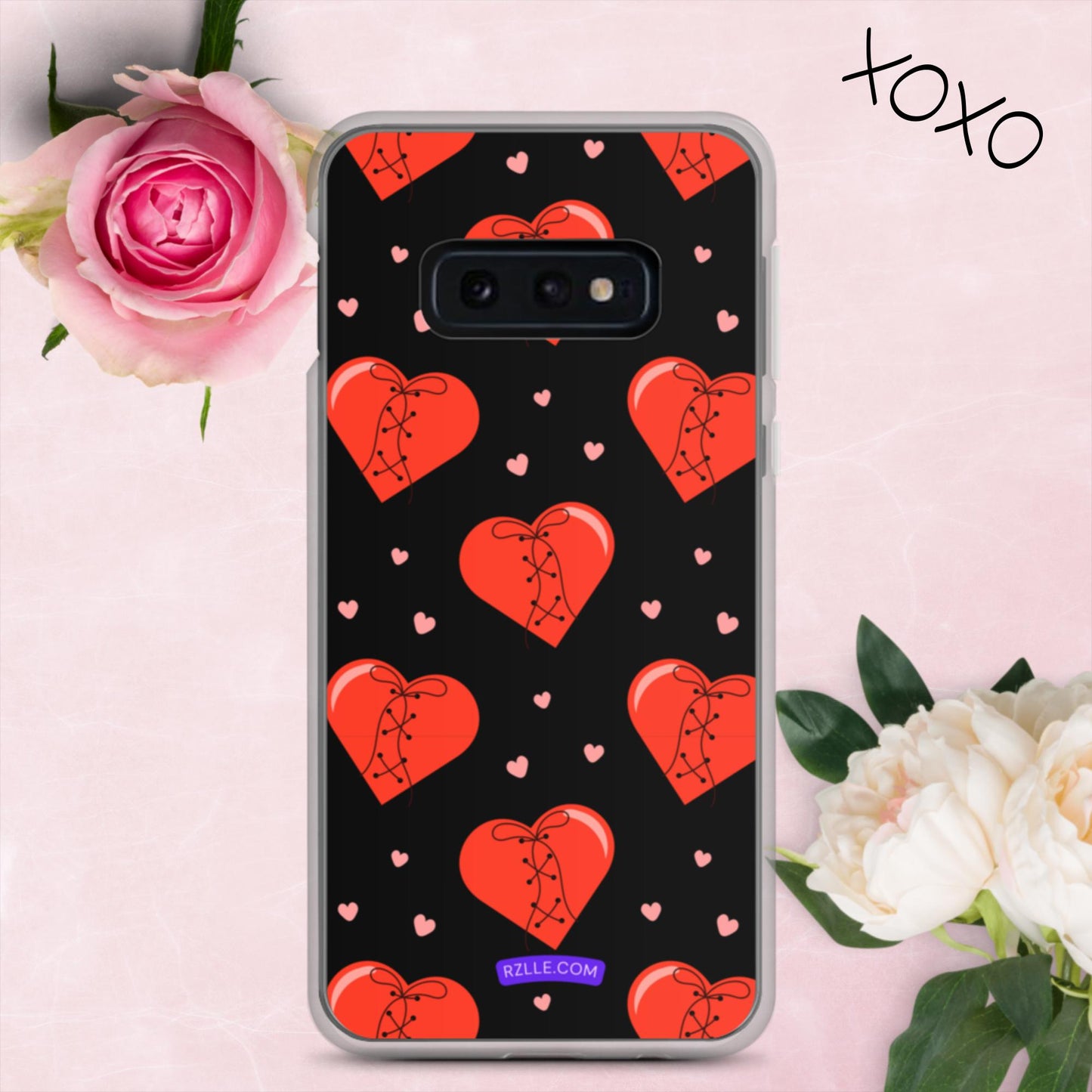 Stitched Hearts Samsung® Galaxy Clear Phone Case