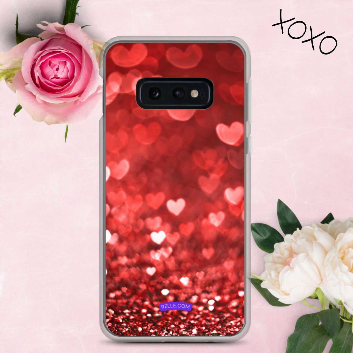 Dreamy Glitter Hearts Samsung® Galaxy Clear Phone Case