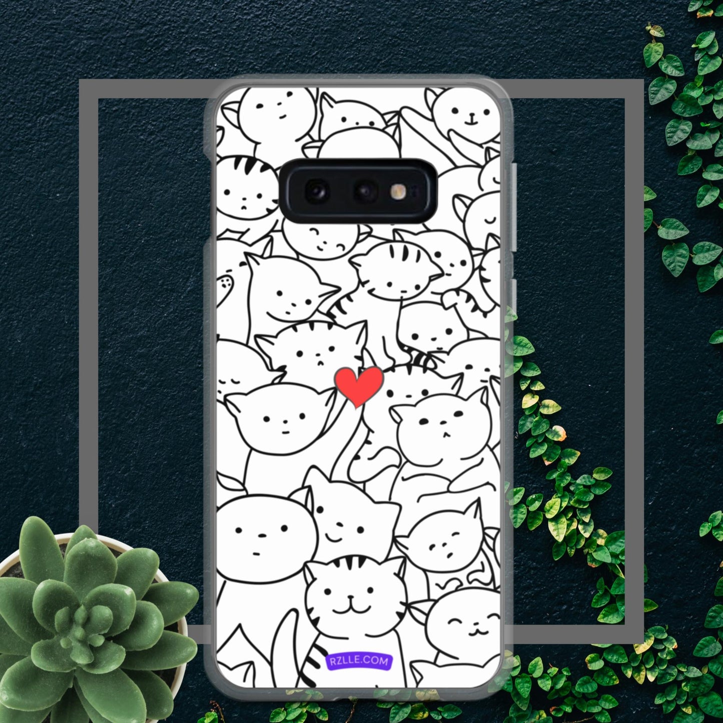 Doodle Cats & Heart Samsung® Galaxy Clear  Phone Case