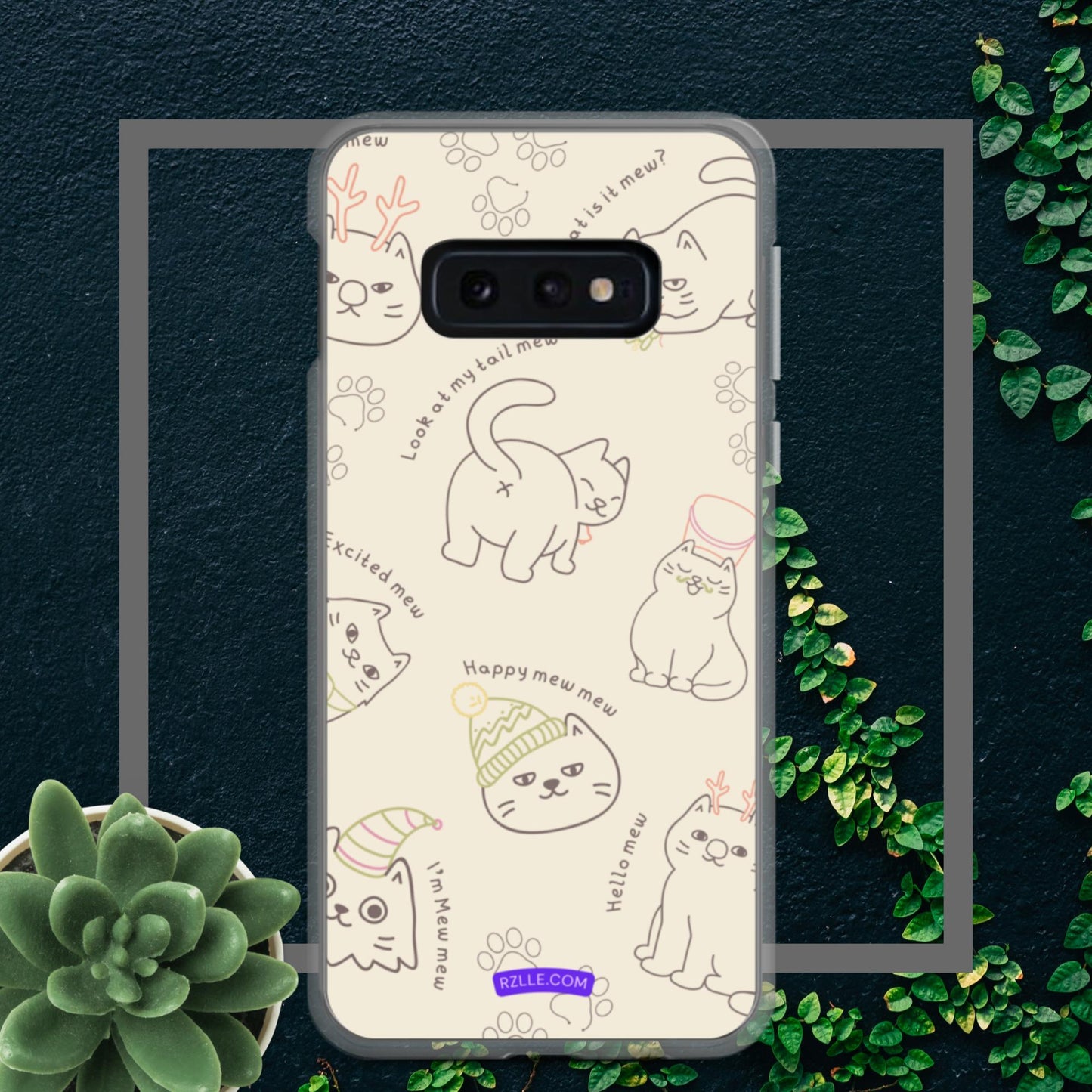 Cute Cat Doodles Samsung® Galaxy Clear Phone Case