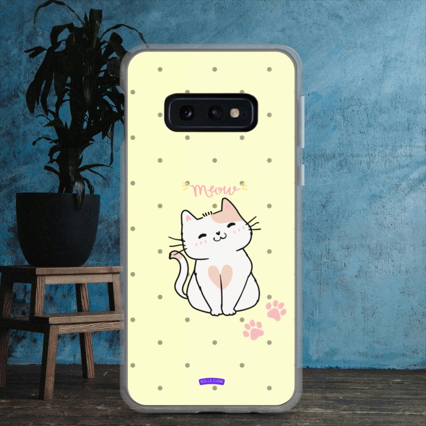 Cute White Cat Clear Case for Samsung®