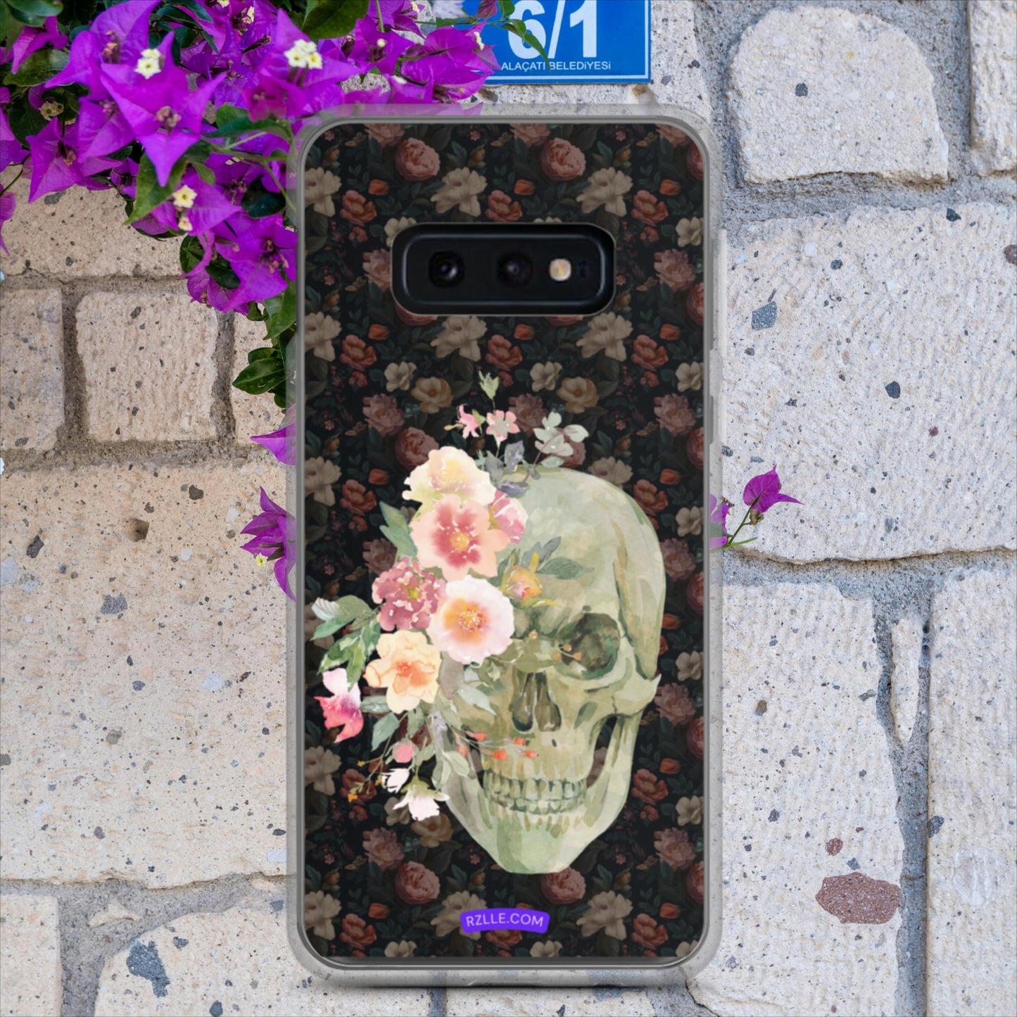 Flower Gothic Skull Clear Case for Samsung®