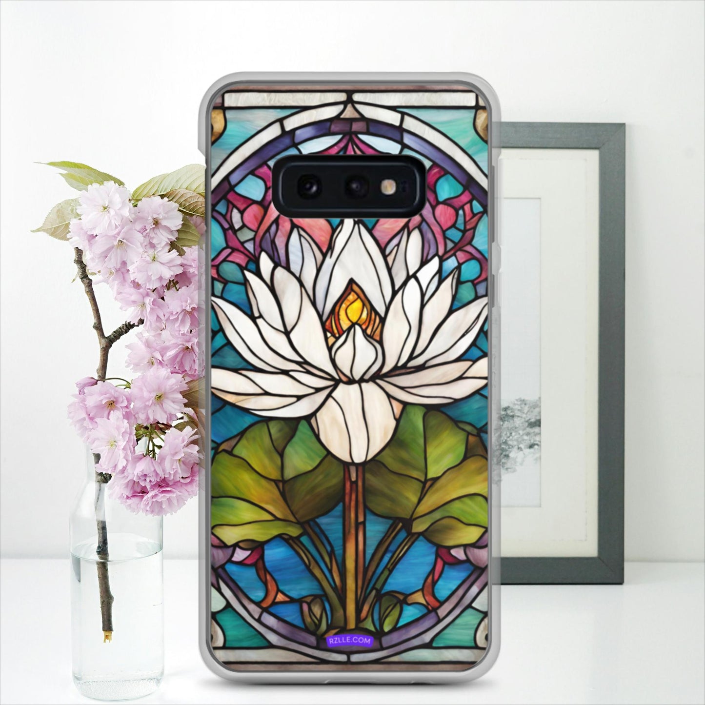 White Lotus Stained Glass Clear Case for Samsung®