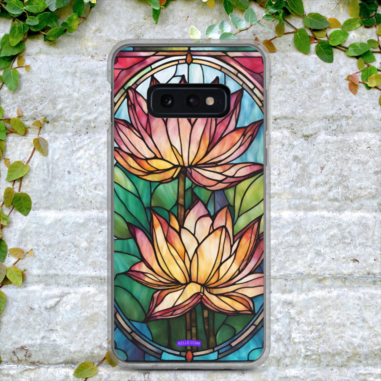 Pink Lotus Stained Glass Clear Case for Samsung®