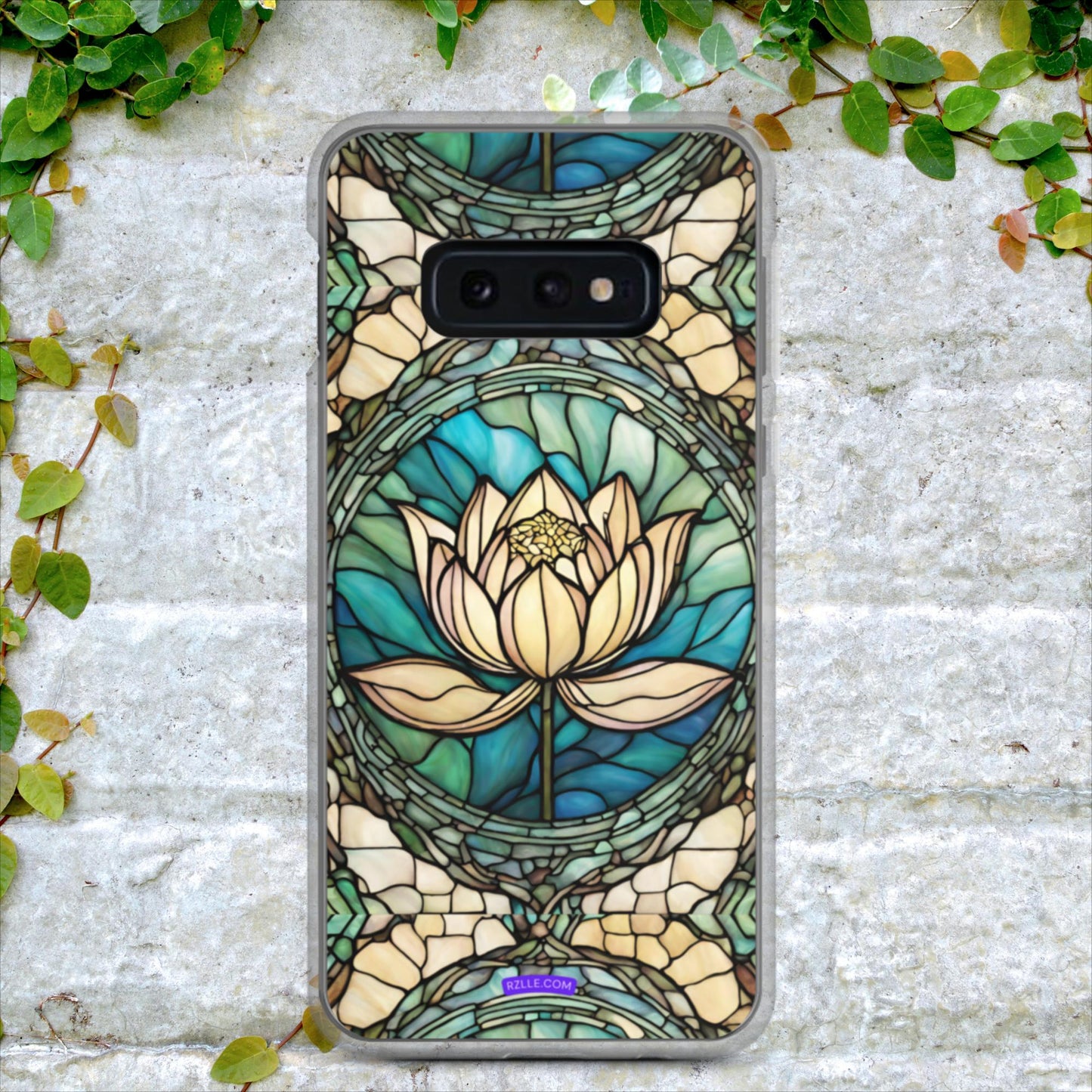 Beautiful Lotus Flower Stained Glass Clear Case for Samsung®