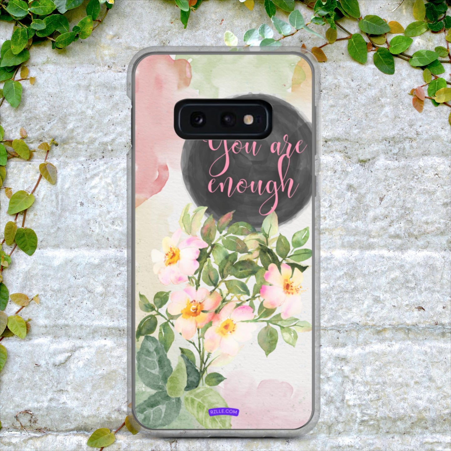 Flowers You Are Enough in Watercolor Clear Case for Samsung®