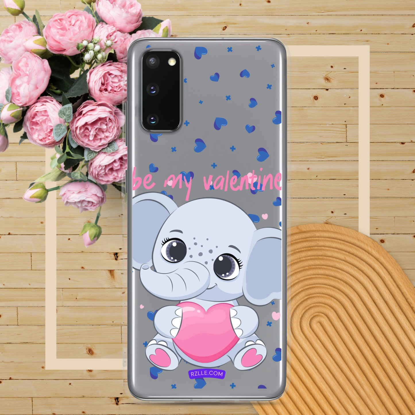 Cute Elephant Be My Valentine Samsung® Galaxy Clear Phone Case