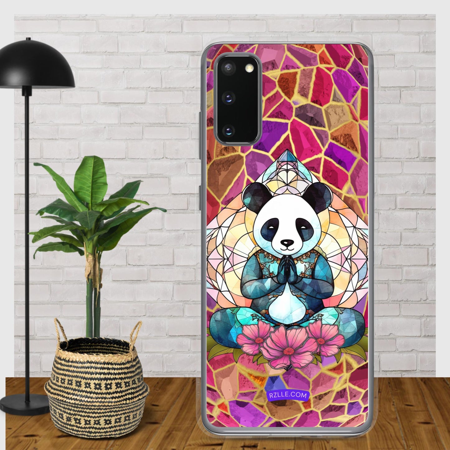 Panda Stained Glass Samsung® Galaxy Clear Phone Case