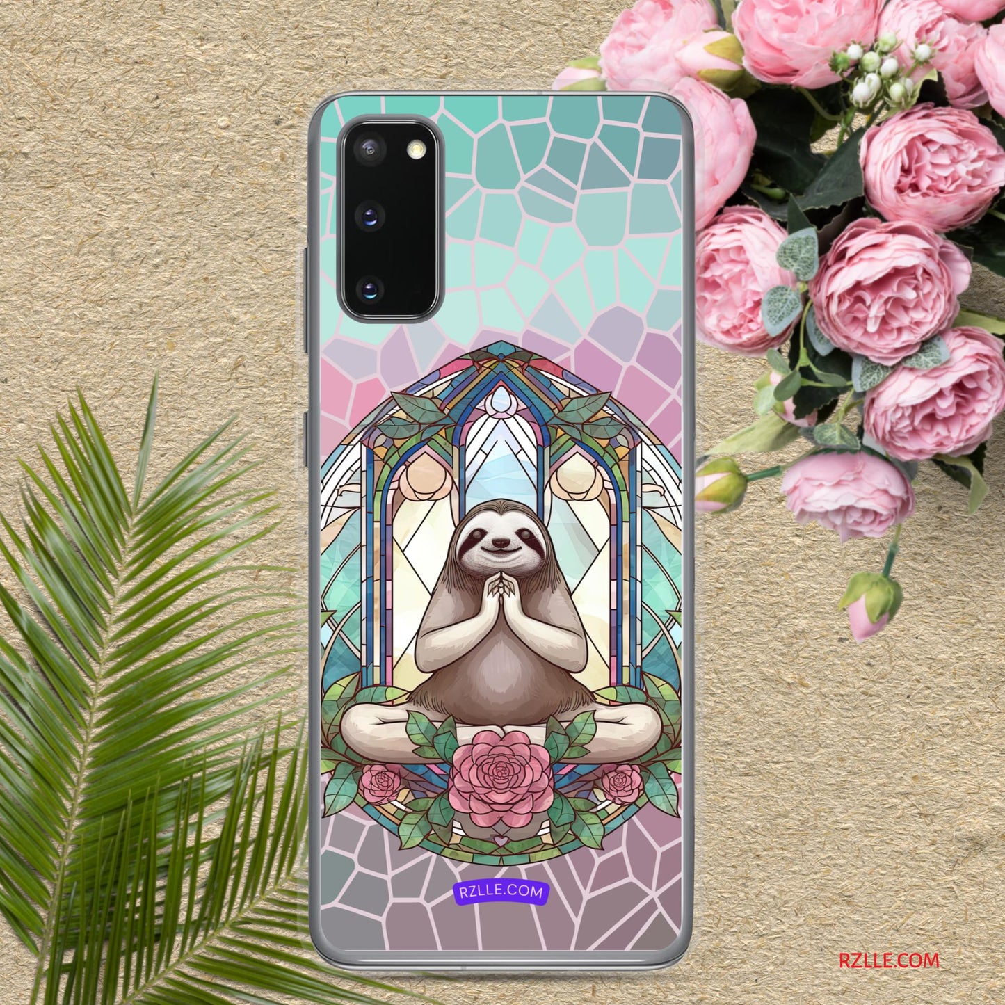 Sloth Stained Glass Samsung® Galaxy Clear Phone Case