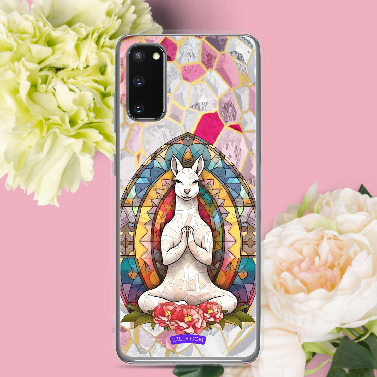 Kangaroo Stained Glass Samsung® Galaxy Clear Phone Case