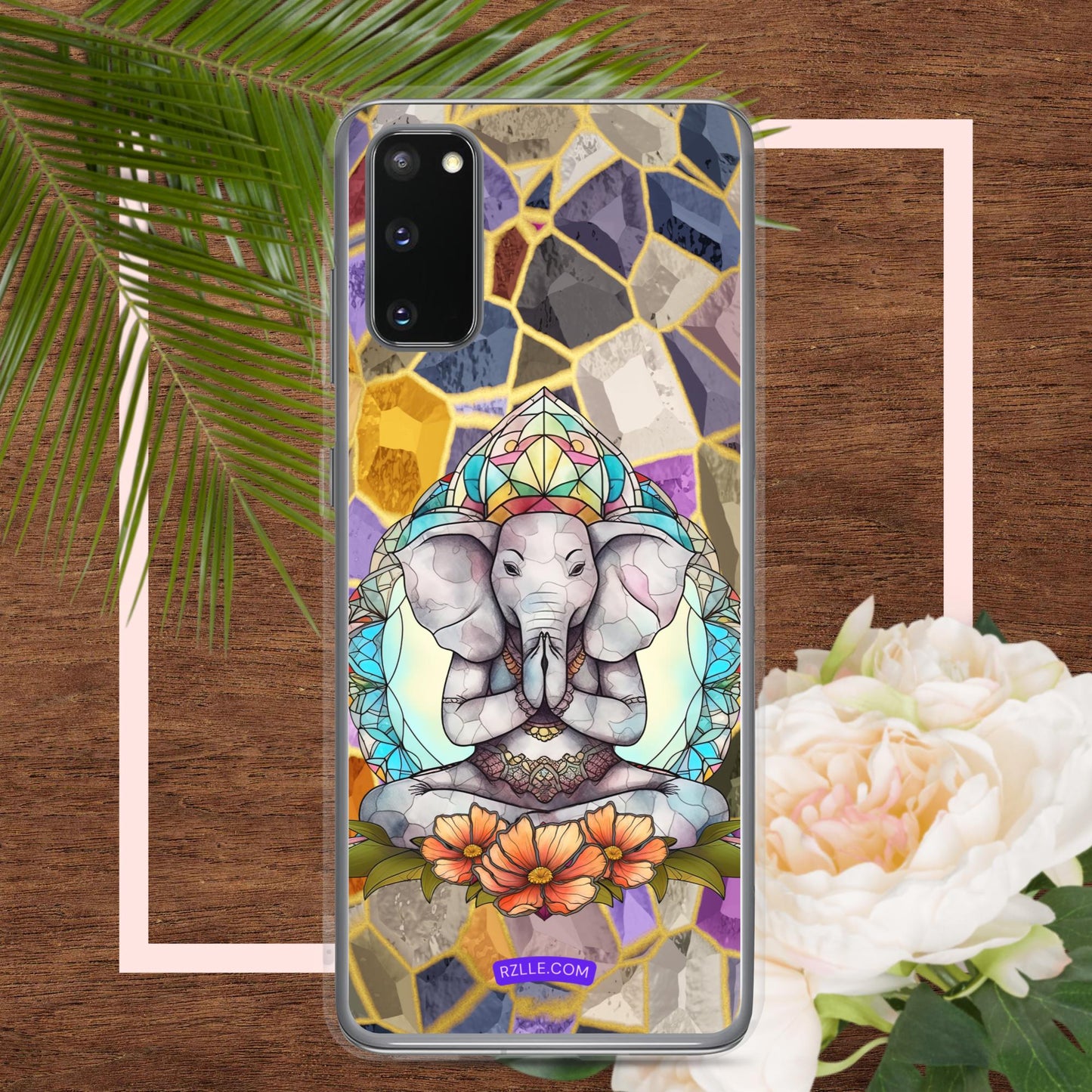 Zen Elephant Stained Glass Samsung® Galaxy Clear Phone Case