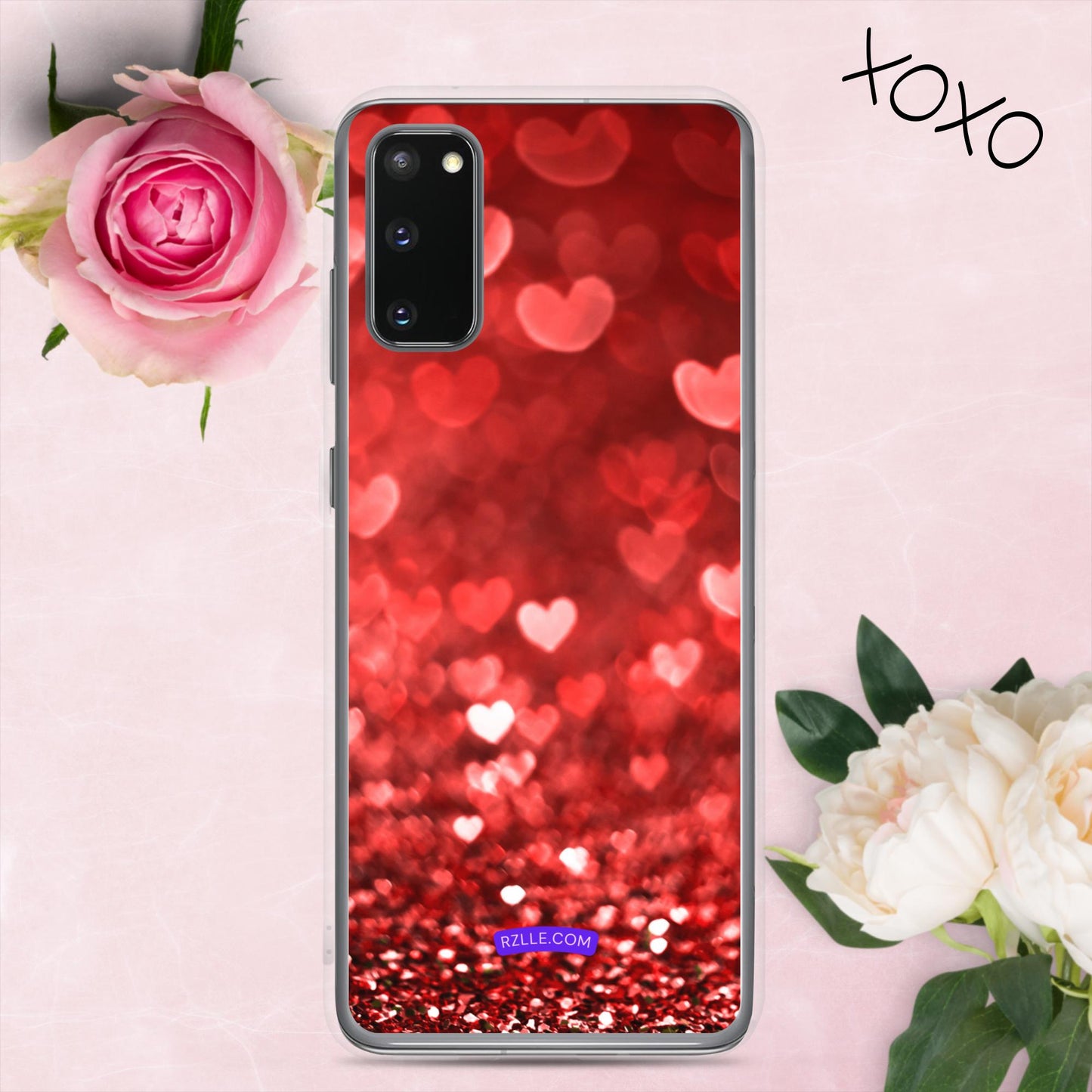 Dreamy Glitter Hearts Samsung® Galaxy Clear Phone Case