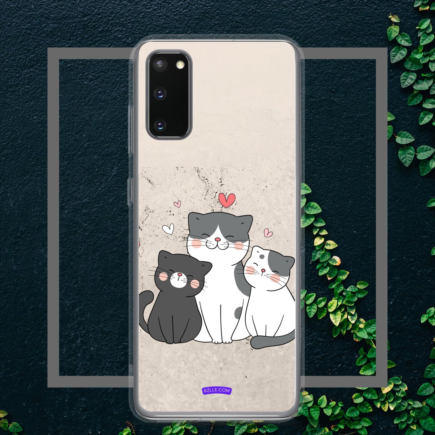 Cute Trio Cats Clear Case for Samsung Galaxy Phones