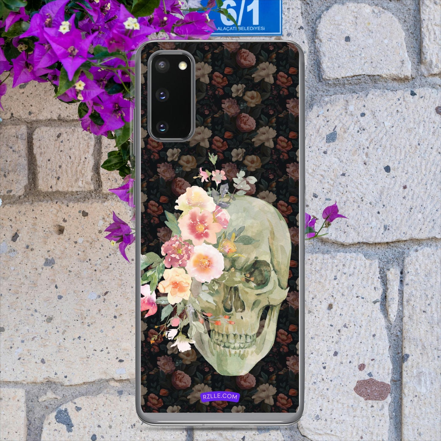 Flower Gothic Skull Clear Case for Samsung®