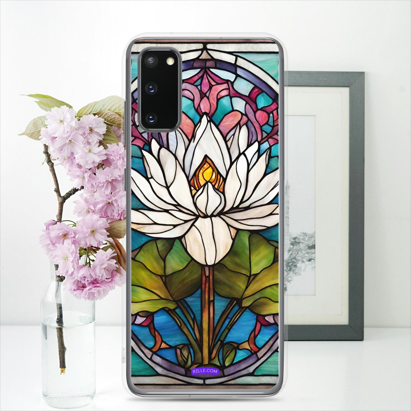 White Lotus Stained Glass Clear Case for Samsung®